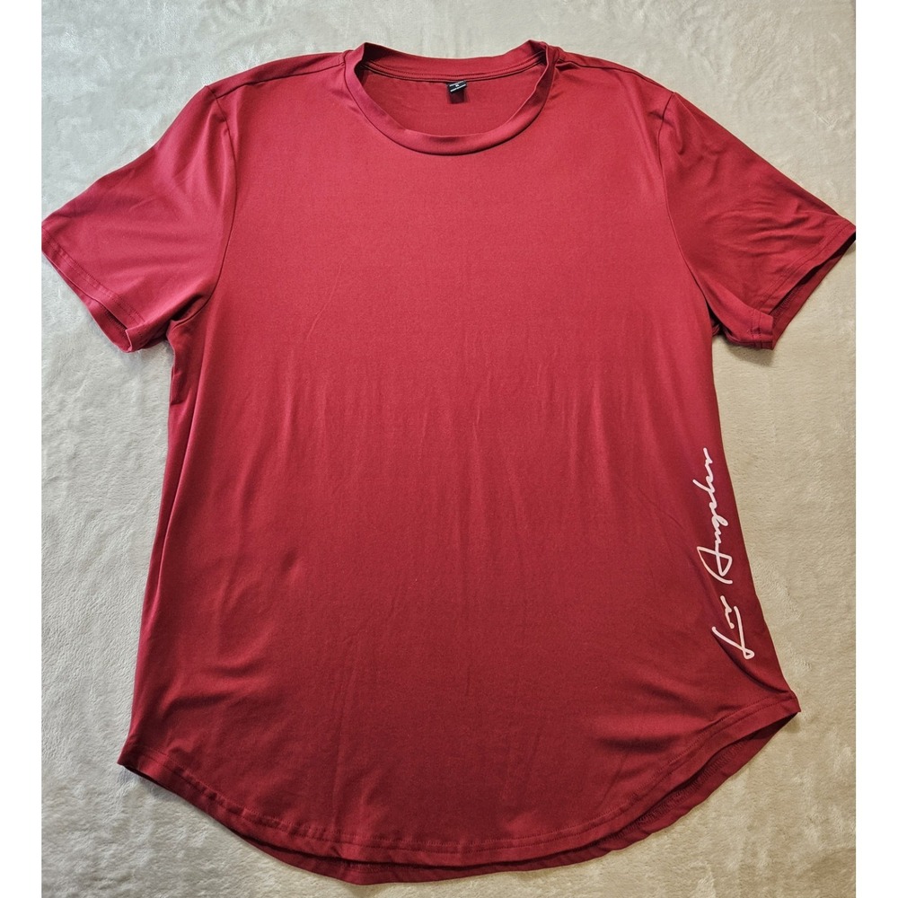 Manfinity Los Angeles Script Tee‎ Shirt Mens XL Red Casual Streetwear